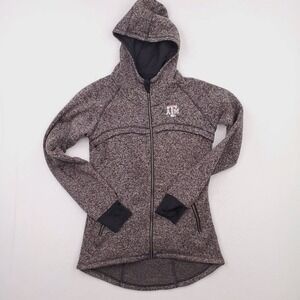 Texas A&M Jacket Womens Large Gray Black Aggies Tunic Hoodie Thumbhole College